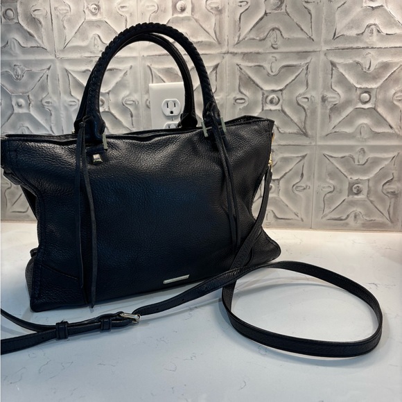 Rebecca Minkoff Sleek Black Leather Shoulder Bag with Strap - Picture 9 of 10
